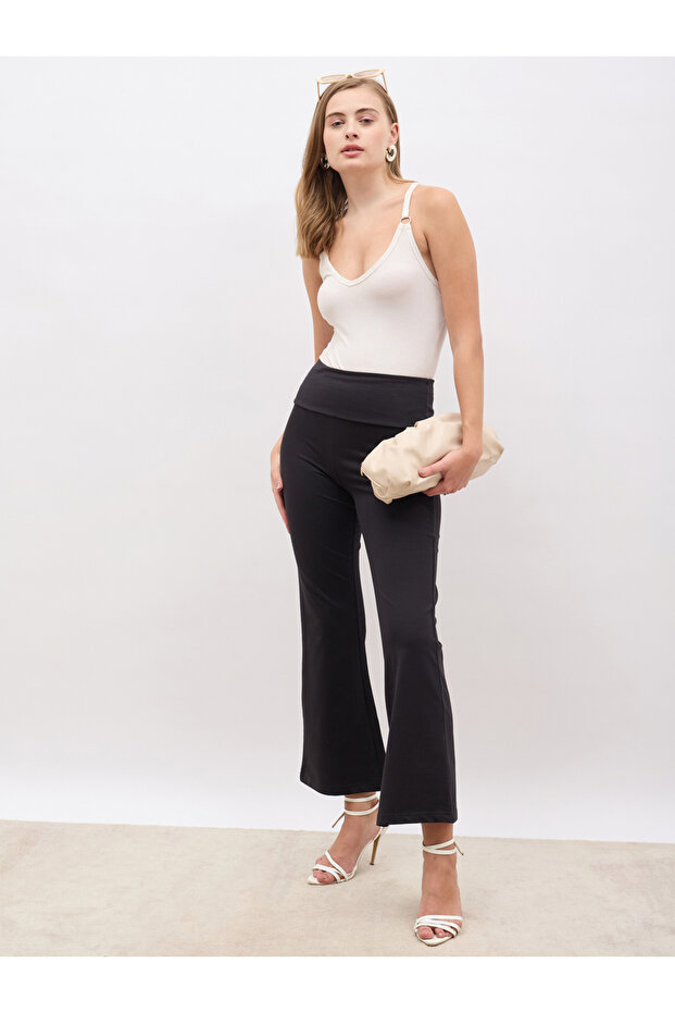 Elasticated Broad Waistband Flared Pants
