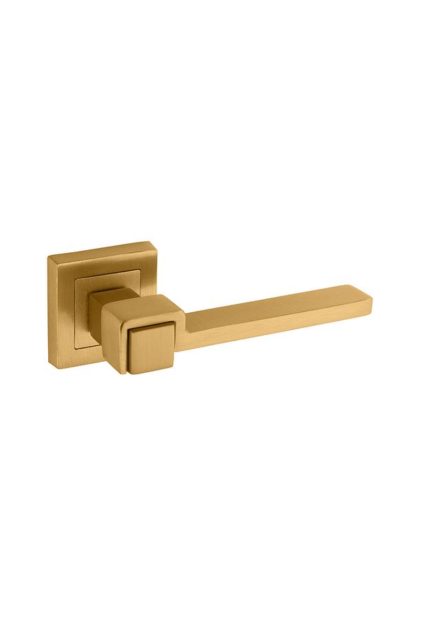 Vizyon Kare Rozetli Alüminum Kapı Kolu (Oda/Yale/WC) V2 Mat Altın - 1