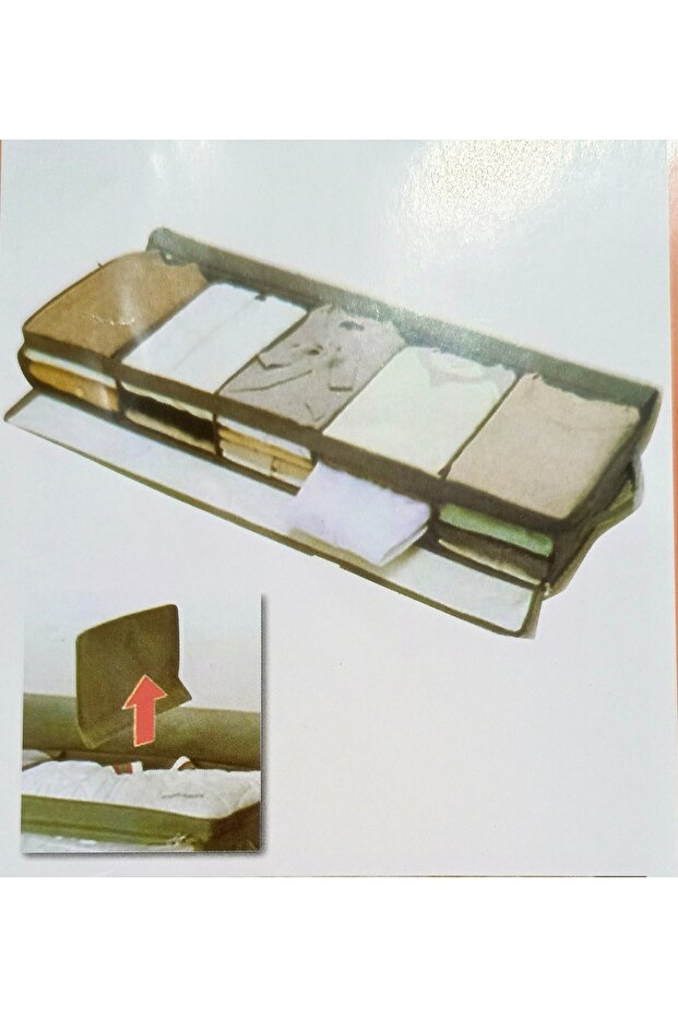 منظم ملابس تحت السرير باللون الرمادي - 2