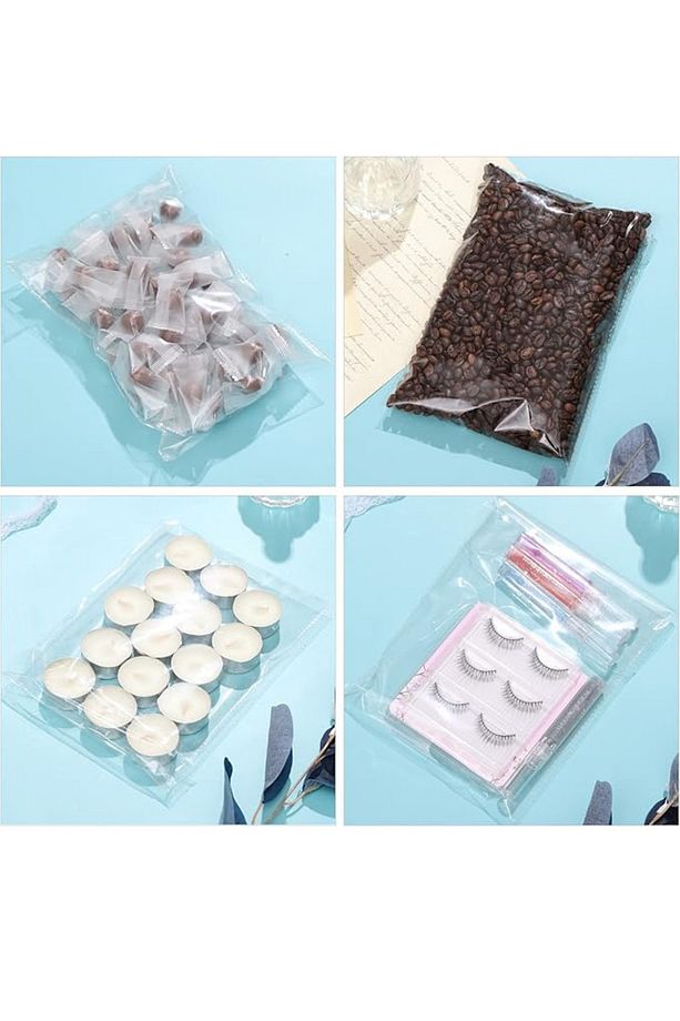 100 Adet 12x25 Şeffaf Bantlı Yapışkanlı OPP Jelatin Paketleme Poşeti - 3