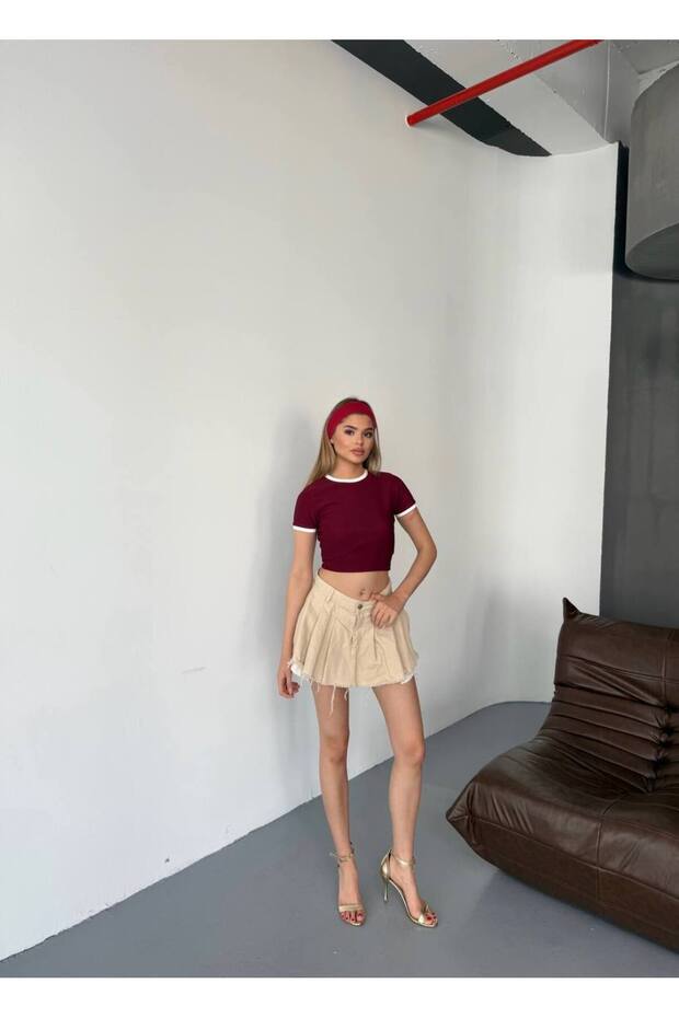 Ottoman Biyeli Kadın Crop Tshirt - 3
