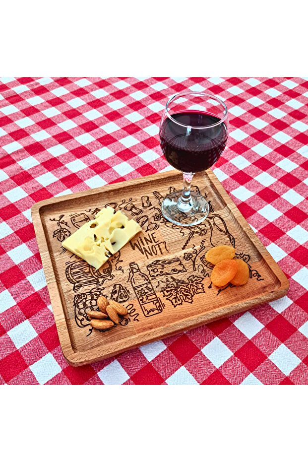 Wine Not? Temalı Ahşap Sunum Tabağı - 2