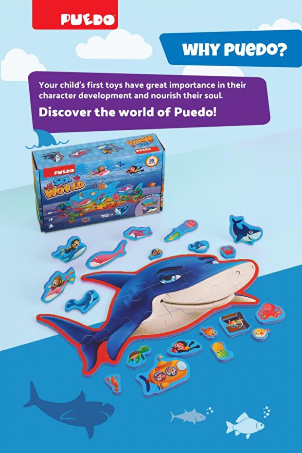 Puzzle Din Spuma Eva, Lumea Marina, Puedo Toys - 6