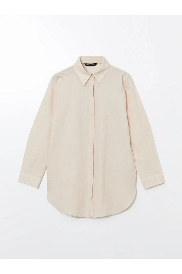 LCW Modest Bej Regular Fit Kadın Gömlek Tunik - 3