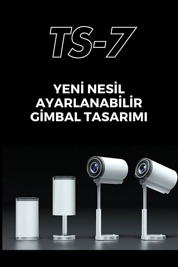 TS7 Tripodlu Upgrade Android Taşınabilir Sinema Projeksiyon Wi-Fi Gimbal Özellikli Akıllı Projektör - 2