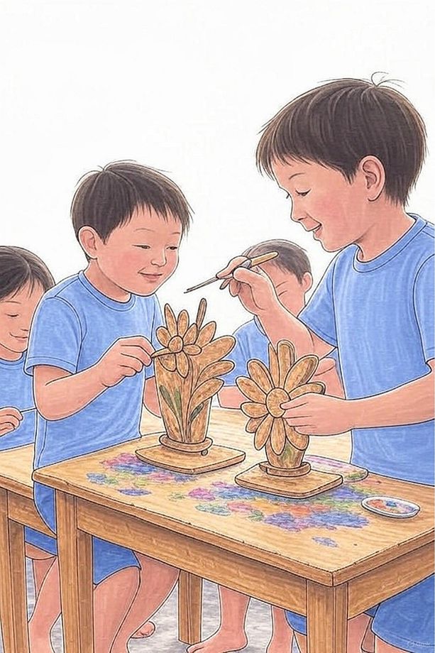 Mini Boy 6 Renk Hobi Kiti Başlangıç Seti Ahşap Boyasi 1 Adet Boya - 3