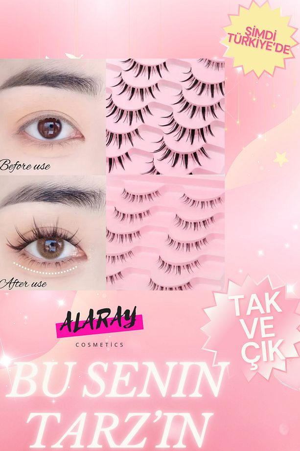 ISLAK EFFECT ANİME KİRPİKLER 10 ÇİFT ÜST 10 ÇİFT ALT KİRPİK- ŞERİT YAPIŞTIRICI PALETI HEDİYE - 4