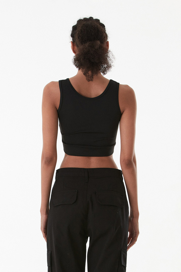 بوستير بياقة رسن مع شريط على الجانب - 4