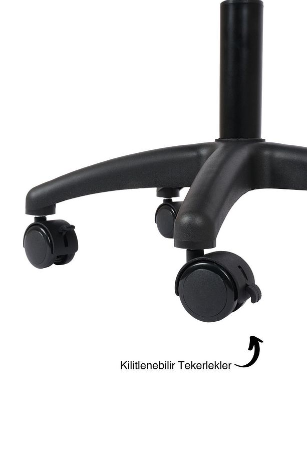 Tekerlekli Tabure, Kilitlenebilir Tekerlekli, Poliüretan Süngerli Ev & Ofis Taburesi - 2