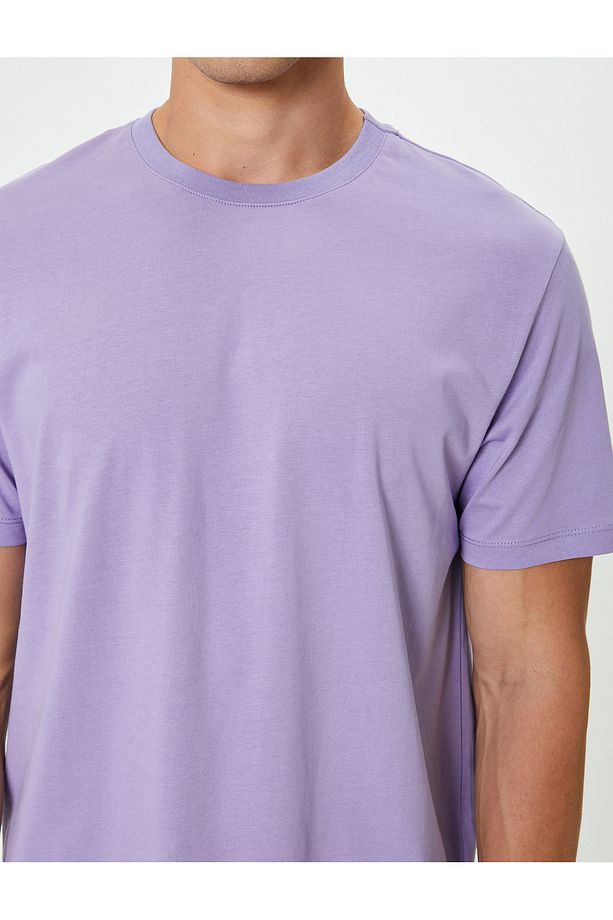 Basic Tişört Kısa Kollu Bisiklet Yaka Regular Fit Pamuklu - 5