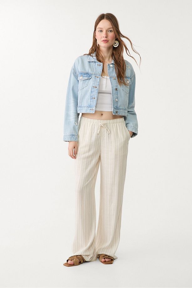 Boxy kesim denim ceket - 1