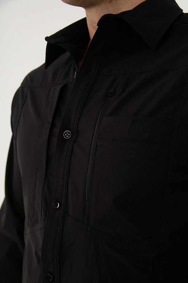 Camp365 Outdoor Tactical Rahat Ve Kullanışlı Su Iticili Erkek Siyah Taktik Gömlek - 6