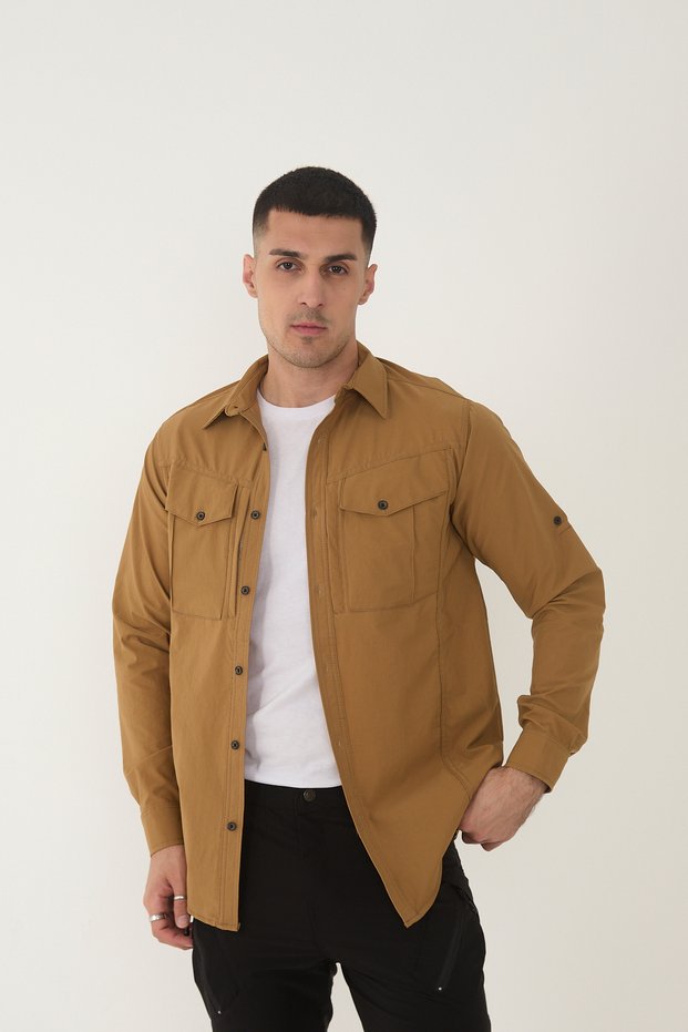 Camp387 Outdoor Tactical Comfortable and Convenient Water Repellent Men's Mustard Tactical Shirt