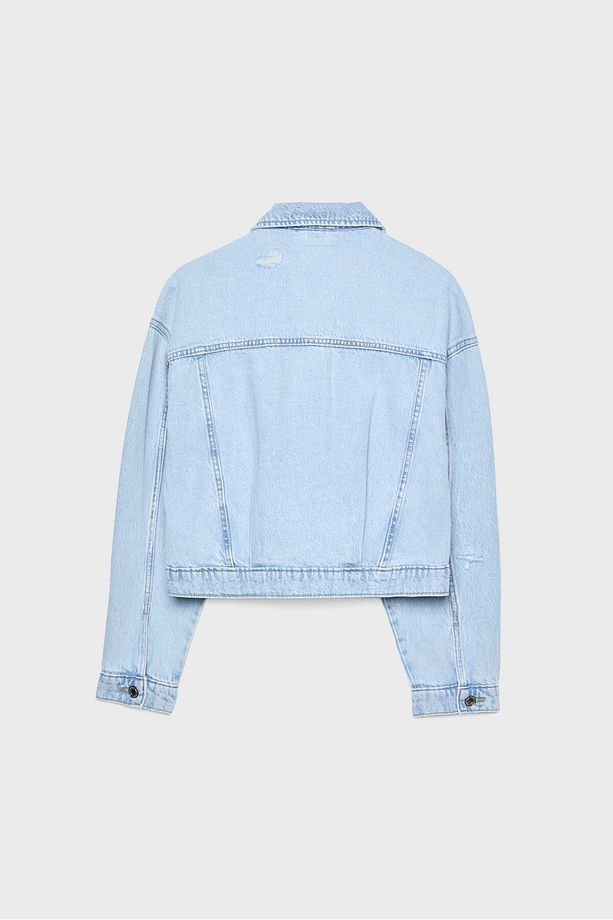 Boxy kesim denim ceket - 6