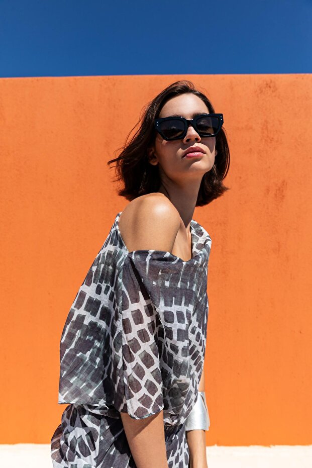 TEK OMUZ DRAPELİ ELBİSE 25S40775 - 2