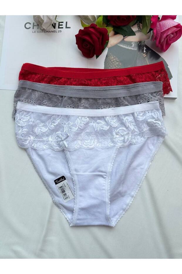 Set of 6 White Daily Panties with Ribbon Detail