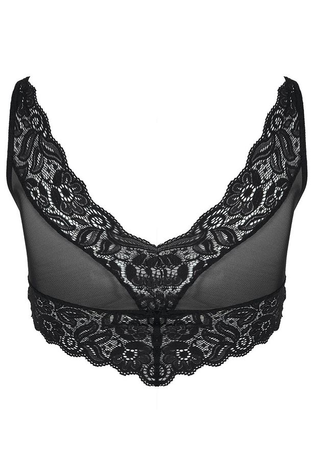 Önü Çapraz İpli Tül Detaylı Dantelli Bralet - 2