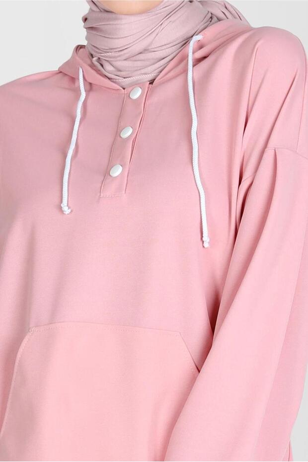 ÇITÇITLI KAPÜŞONLU EŞOFMAN TUNİK 42651 - 4