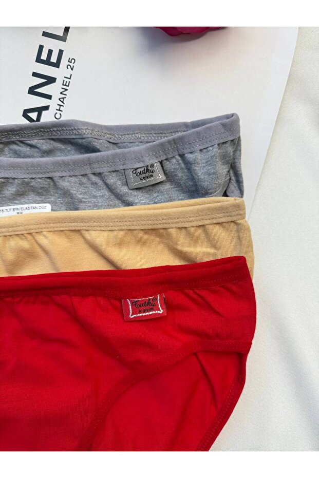 Elastan 3-Piece Solid Color Bikini Model - 2