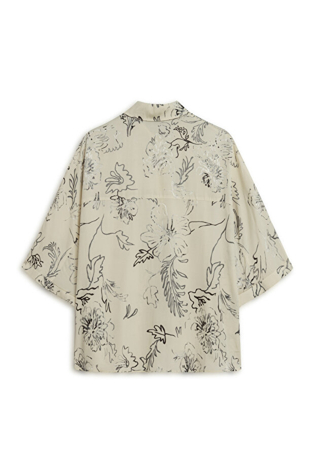 Dökümlü Desenli Gömlek - 5