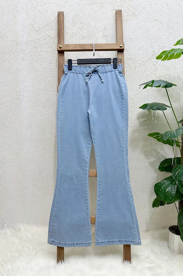 İspanyol Paça Bel Lasitkli Kot Pantolon - 1