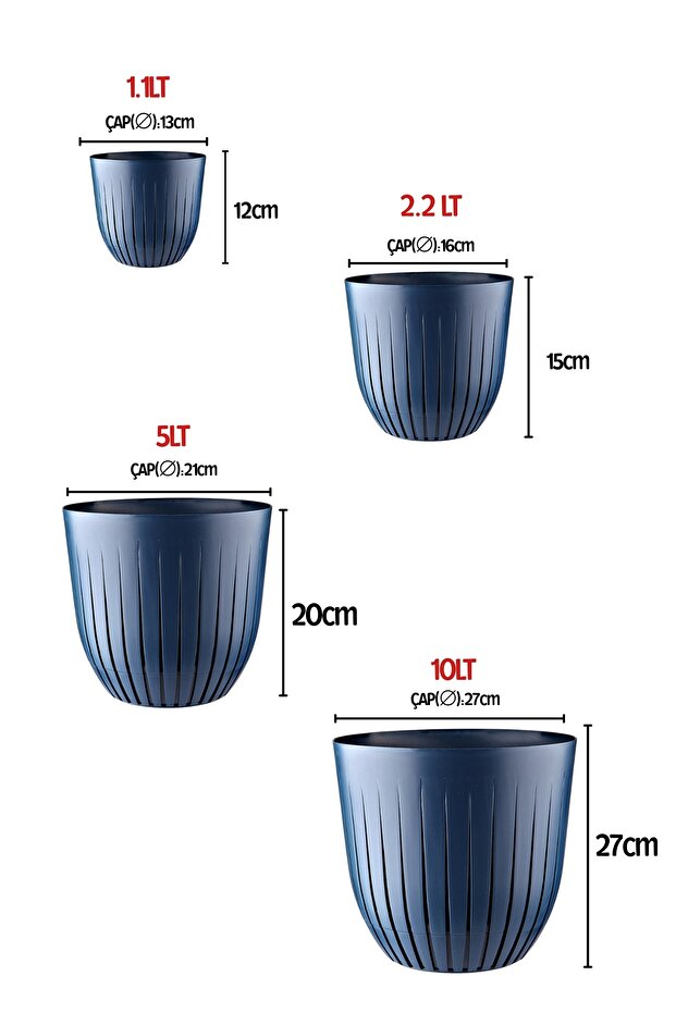 4'Lü Line Model Saksı Seti - 2