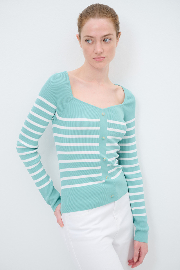 V Yaka Triko Hırka - 5