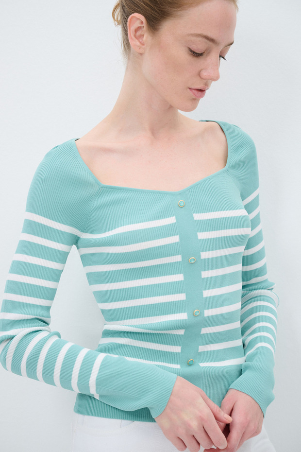 V Yaka Triko Hırka - 4