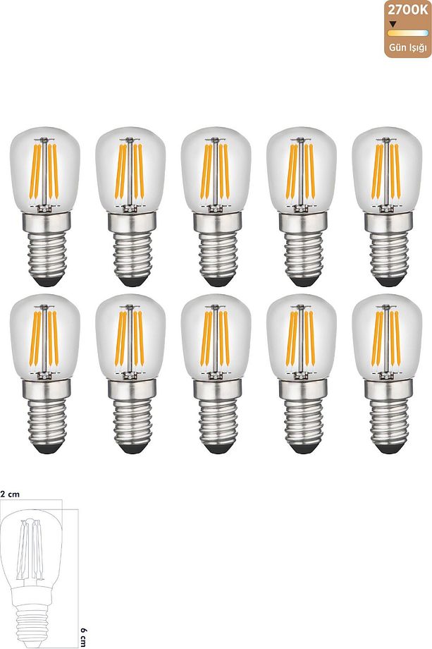 Led Rustik Ampul E14 C7 Ampul 2W 2700K Gün Işığı ERD-69 - 1