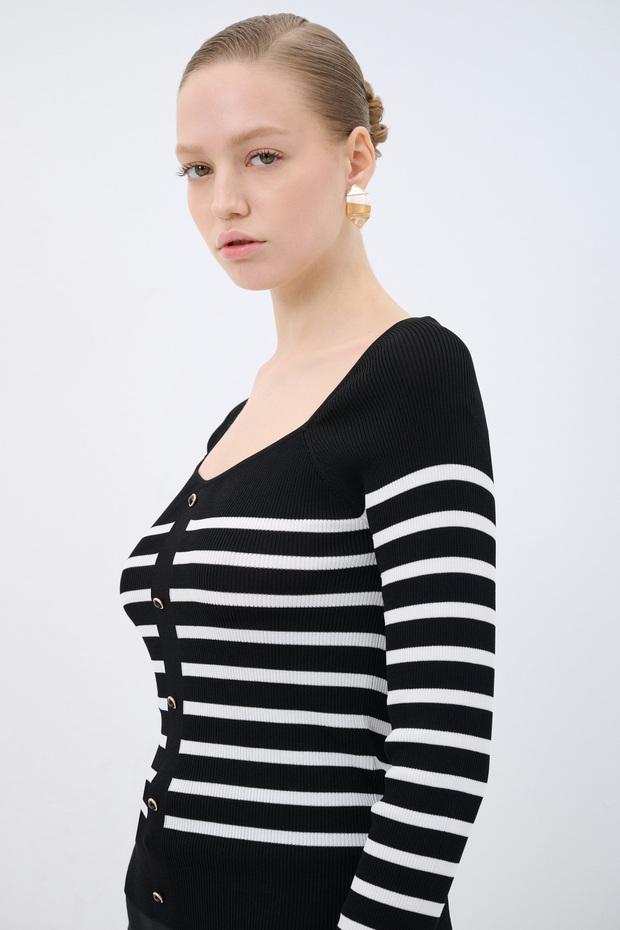 V Yaka Triko Hırka - 3