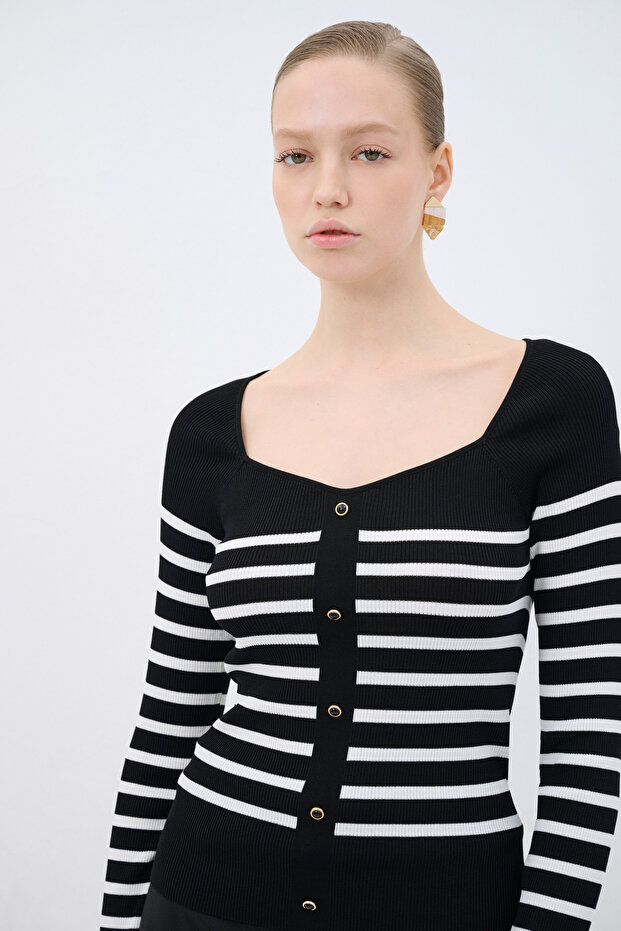 V Yaka Triko Hırka - 4