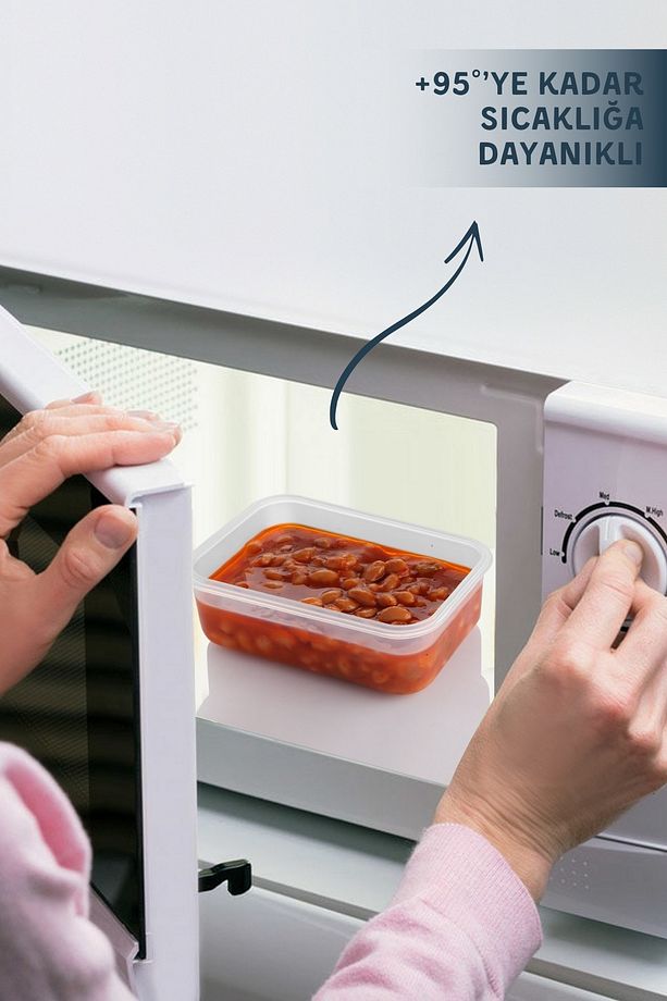 4'Lü Set Vakum Kapaklı Mikrodalga ve Difrizde Kullanılabilen Saklama Kabı 900ML. - 3
