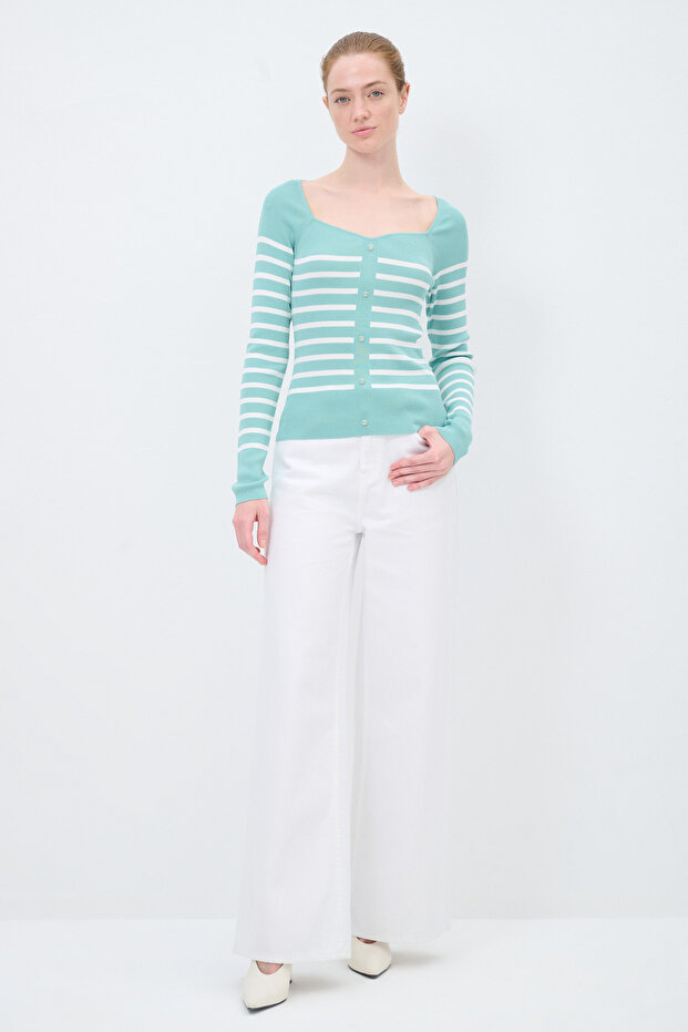 V Yaka Triko Hırka - 3