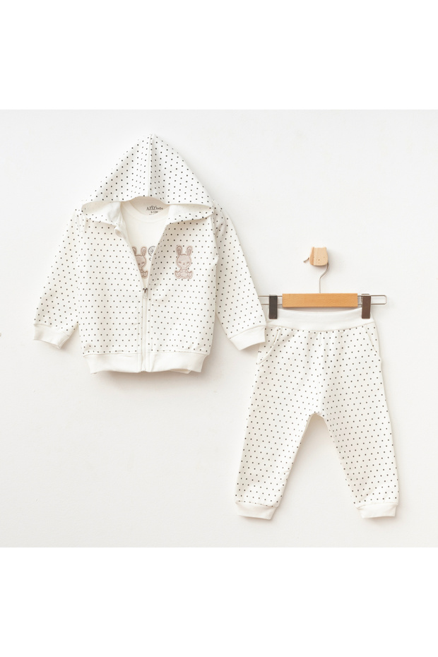 Baby Girl Rabbit Embroidered Sweatshirt Trousers T-Shirt 3-Piece Bottom Top Baby Set 3 Months-36 Months