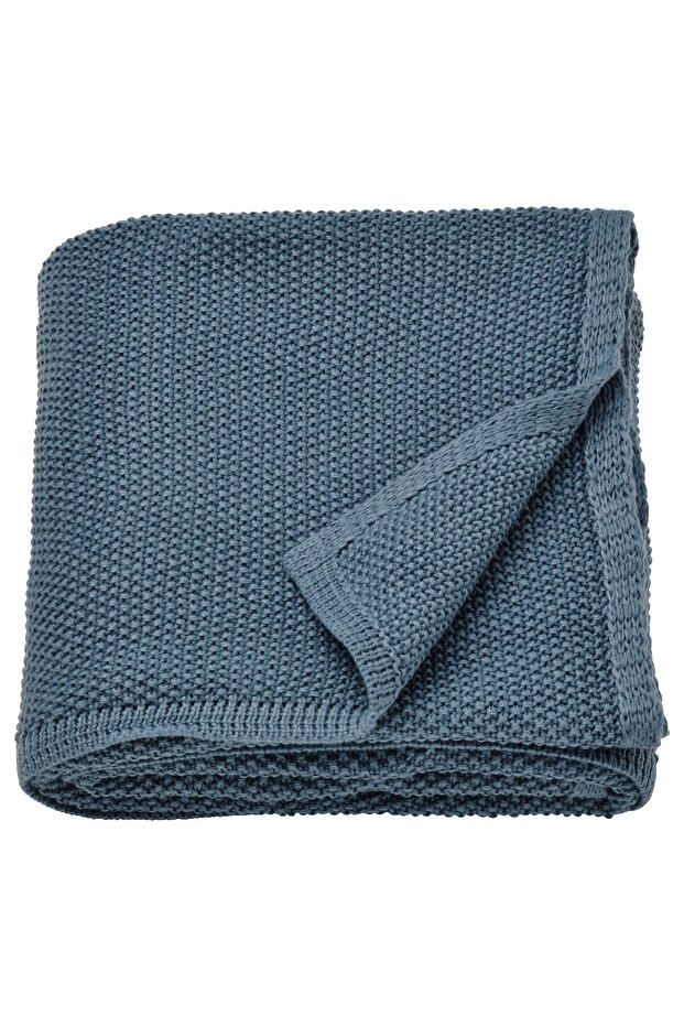 HUMLEMOTT Throw, blue-grey, 130 x 170 cm