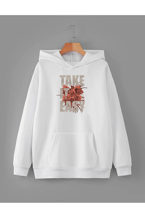 OVERSIZE TAKE ПОДРОБНИЙ КАПЮШОН BASIC SWEATSHIRT - 1