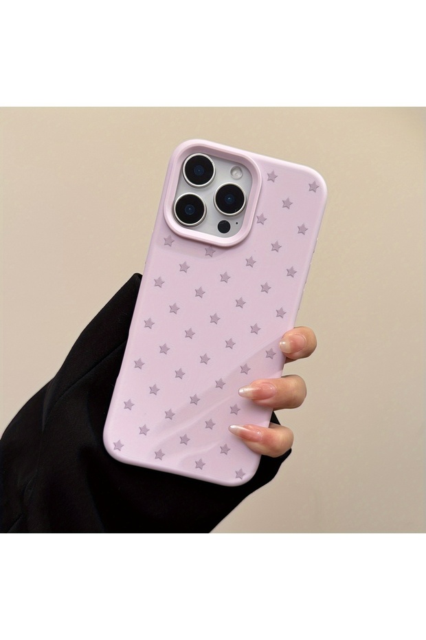 حافظة متوافقة مع هاتف iPhone 15 مضادة للصدمات ونمط قلب صغير أرجواني فاخر - 3