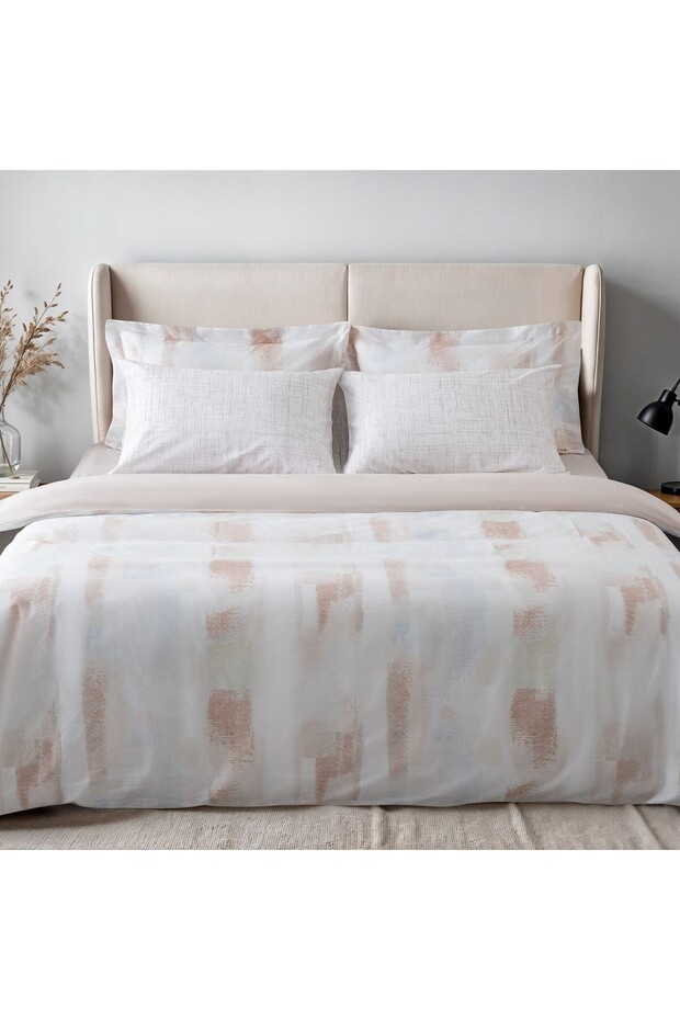 Lumia Double Duvet Cover Set 100% Cotton 210 Tc 83 Wire Satin Digital Printed Beige