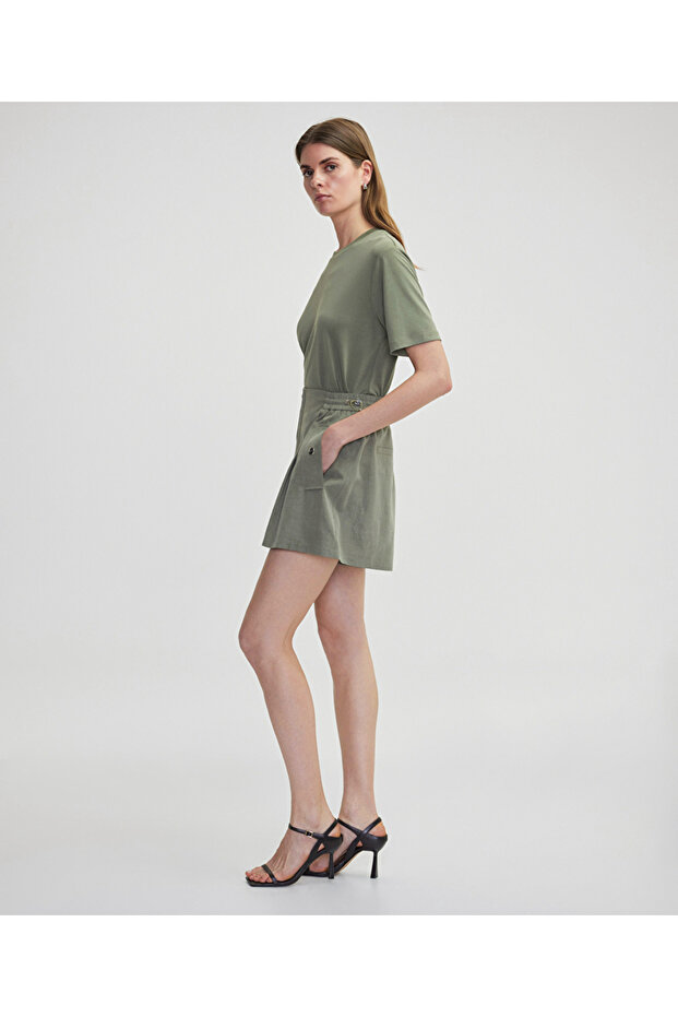 Elastik belli şort etek - 5