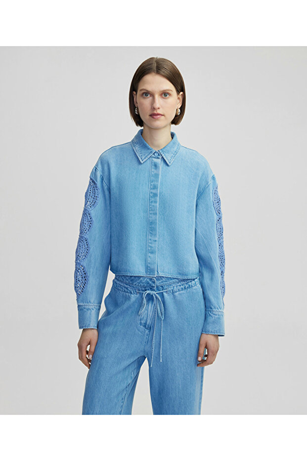 Aplikeli denim ceket - 2