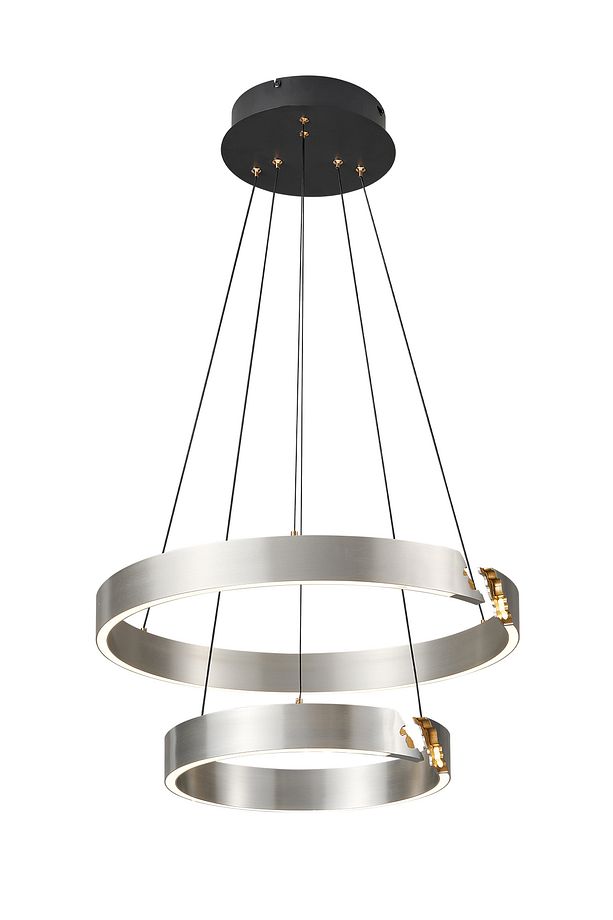 Late Gri İki Katlı Yuvarlak 69 Watt Modern Sarkıt Salon Led Avize - 2