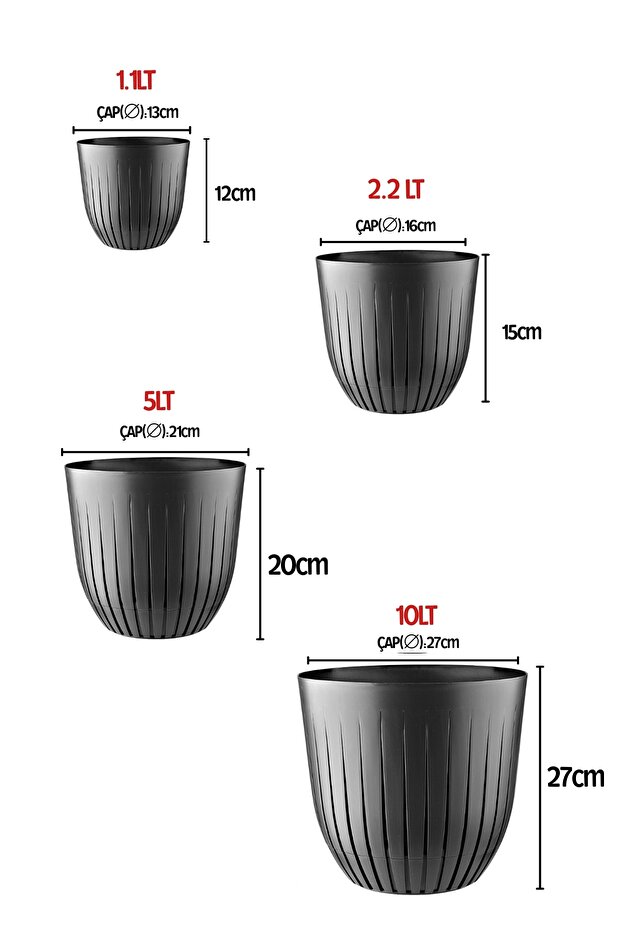 4'Lü Line Model Saksı Seti - 2