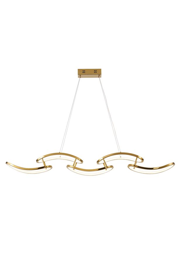 Quon 5'li Gold 100 Watt Sıralı Yemek Masası Üstü Modern Sarkıt Salon Led Avize - 5