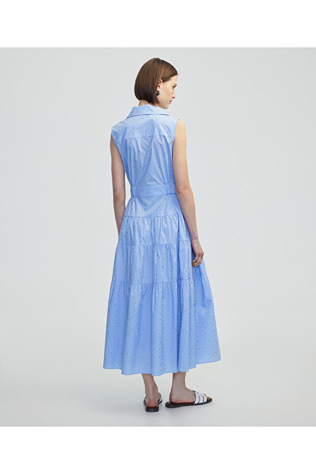 Hotfix baskılı poplin elbise - 6