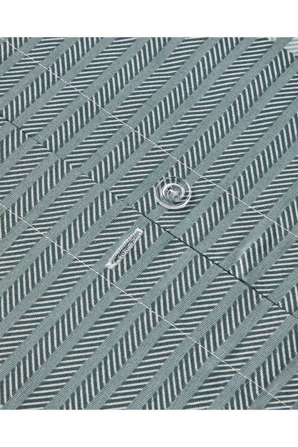 Modern Strip Kolay Ütülenir Tek Kişilik Nevresim Takımı 160x220 cm Yeşil - 6