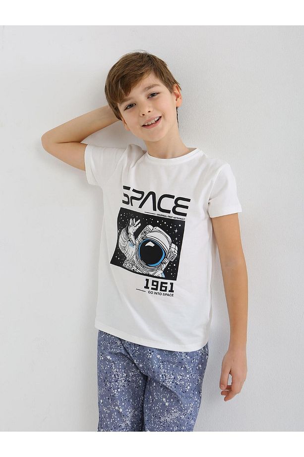 Erkek Çocuk Kısa Kollu %100 Pamuklu Pijama Takımı Go Space - 3