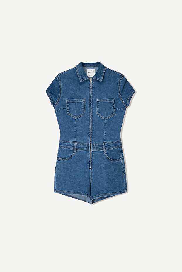 Kısa denim tulum - 2
