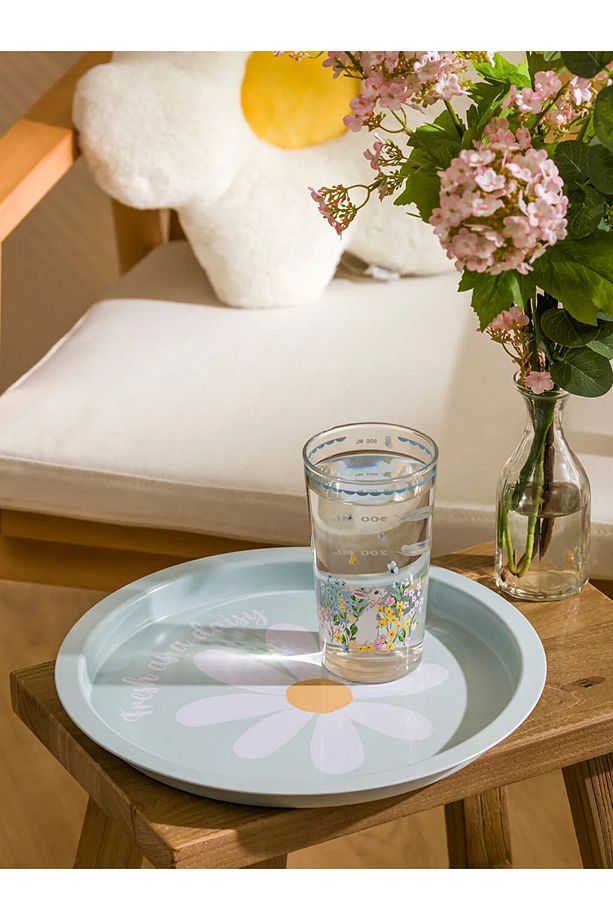 LCW HOME Yeşil Çiçek Baskılı Yuvarlak Tepsi 34 Cm - 1