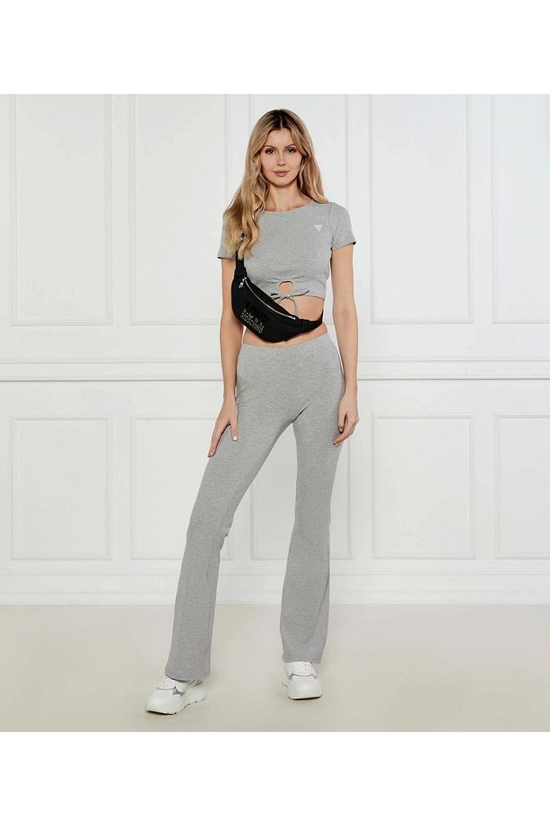 Kadın Gri Crocus Mini Paça Ribana Pantolon - 1