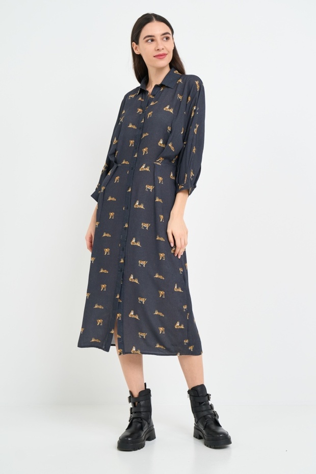 Rochie dama tip camasa cu model - 4